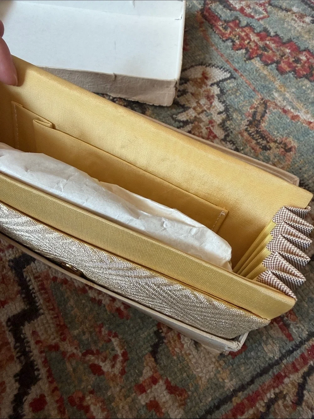 Gold Patterned Japanese Clutch